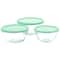 Martha Stewart Mint Borosilicate Glass Prep Bowl Set with Plastic Lids